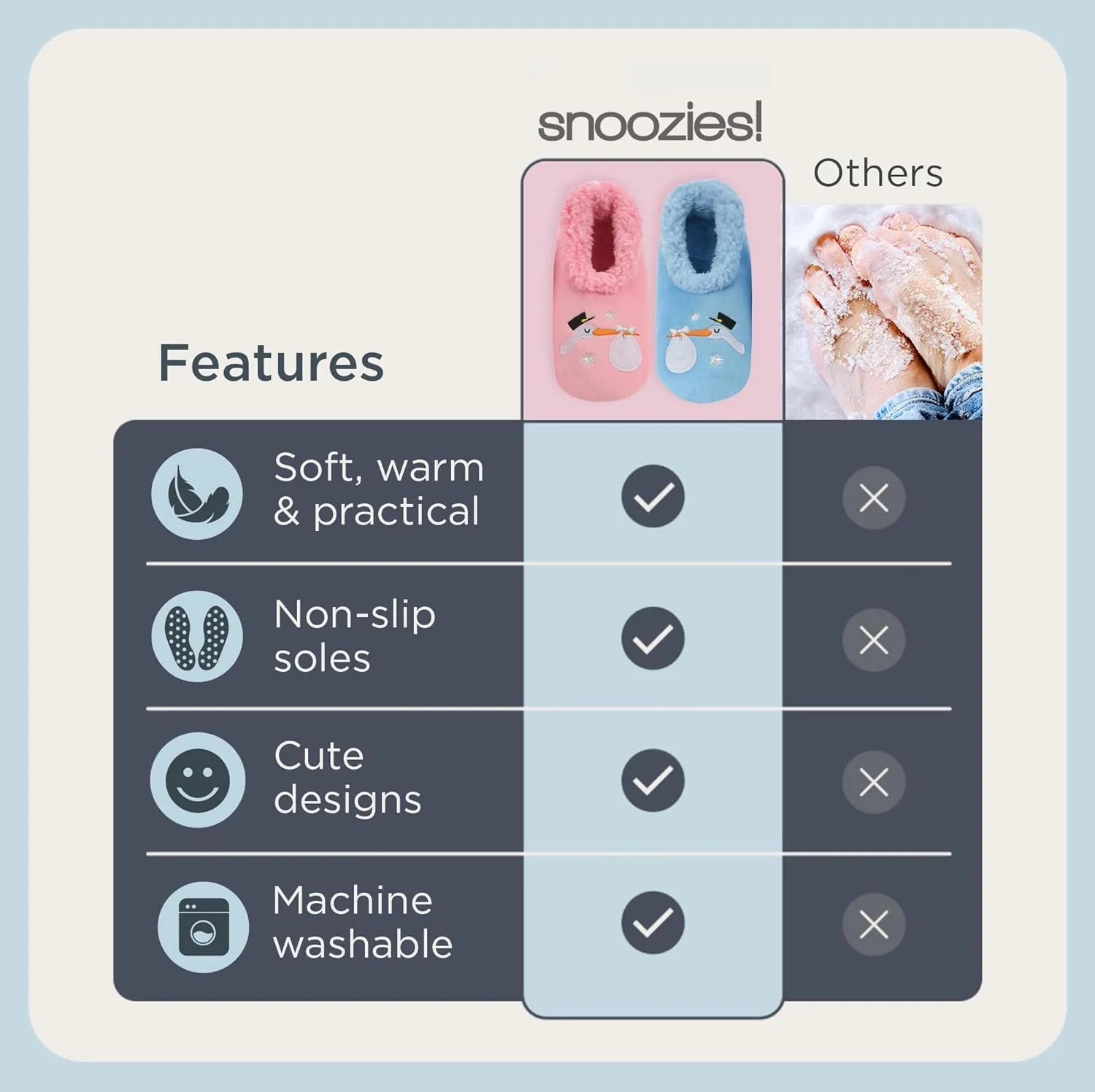 Snoozies Pairable Slipper Socks - Funny House Slippers for Women, Non-Slip Fuzzy Slipper Socks