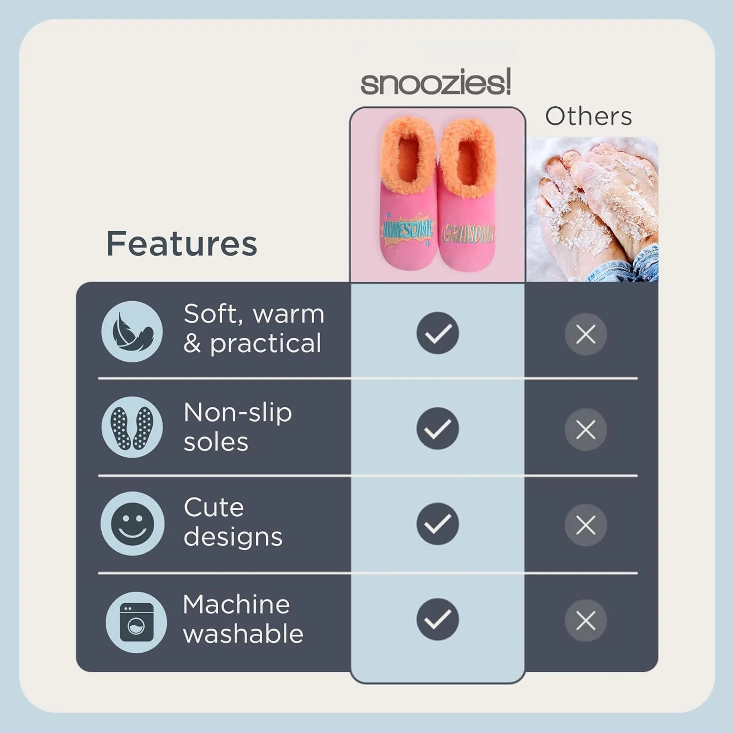 Snoozies Pairable Slipper Socks - Funny House Slippers for Women, Non-Slip Fuzzy Slipper Socks