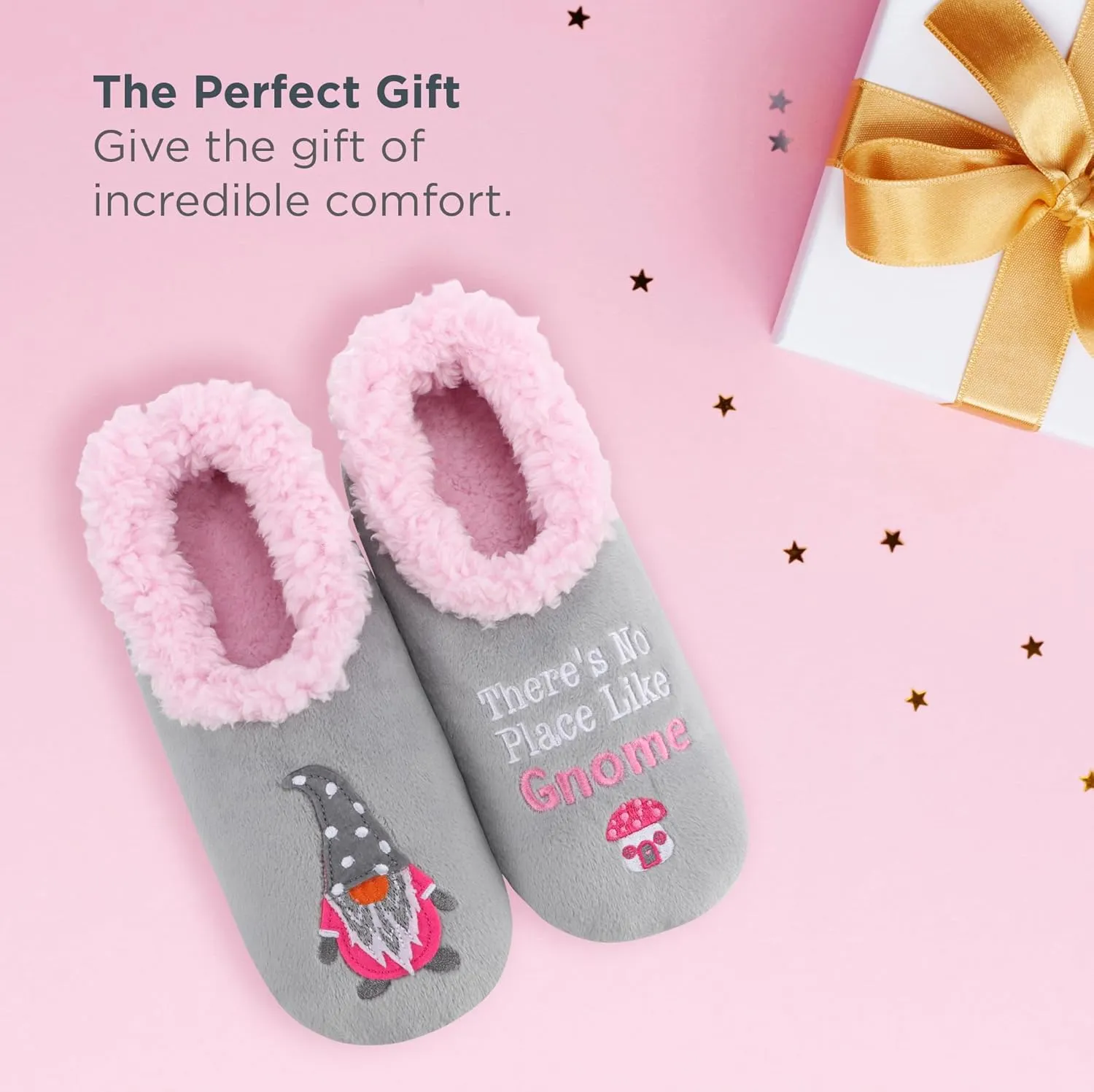 Snoozies Pairable Slipper Socks - Funny House Slippers for Women, Non-Slip Fuzzy Slipper Socks