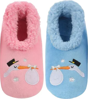Snoozies Pairable Slipper Socks - Funny House Slippers for Women, Non-Slip Fuzzy Slipper Socks