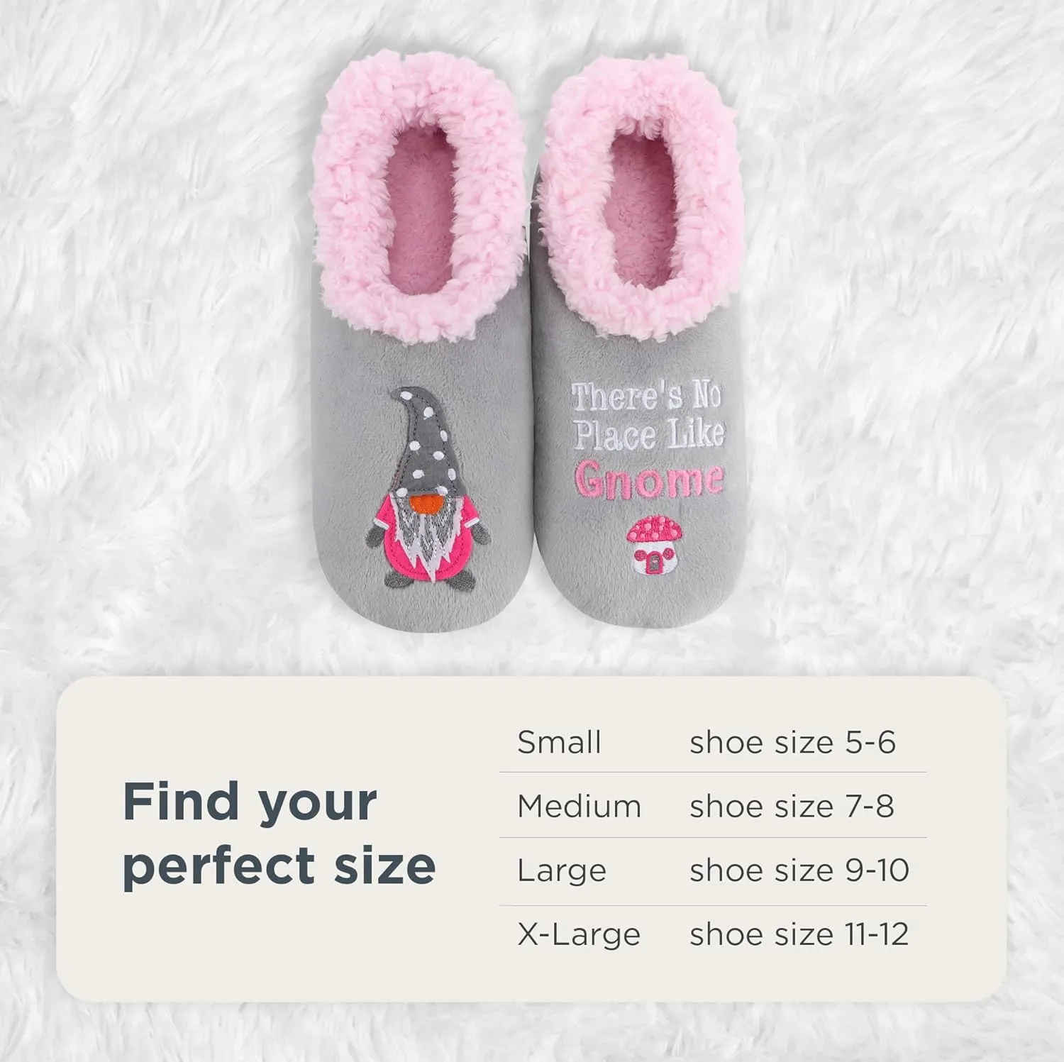 Snoozies Pairable Slipper Socks - Funny House Slippers for Women, Non-Slip Fuzzy Slipper Socks