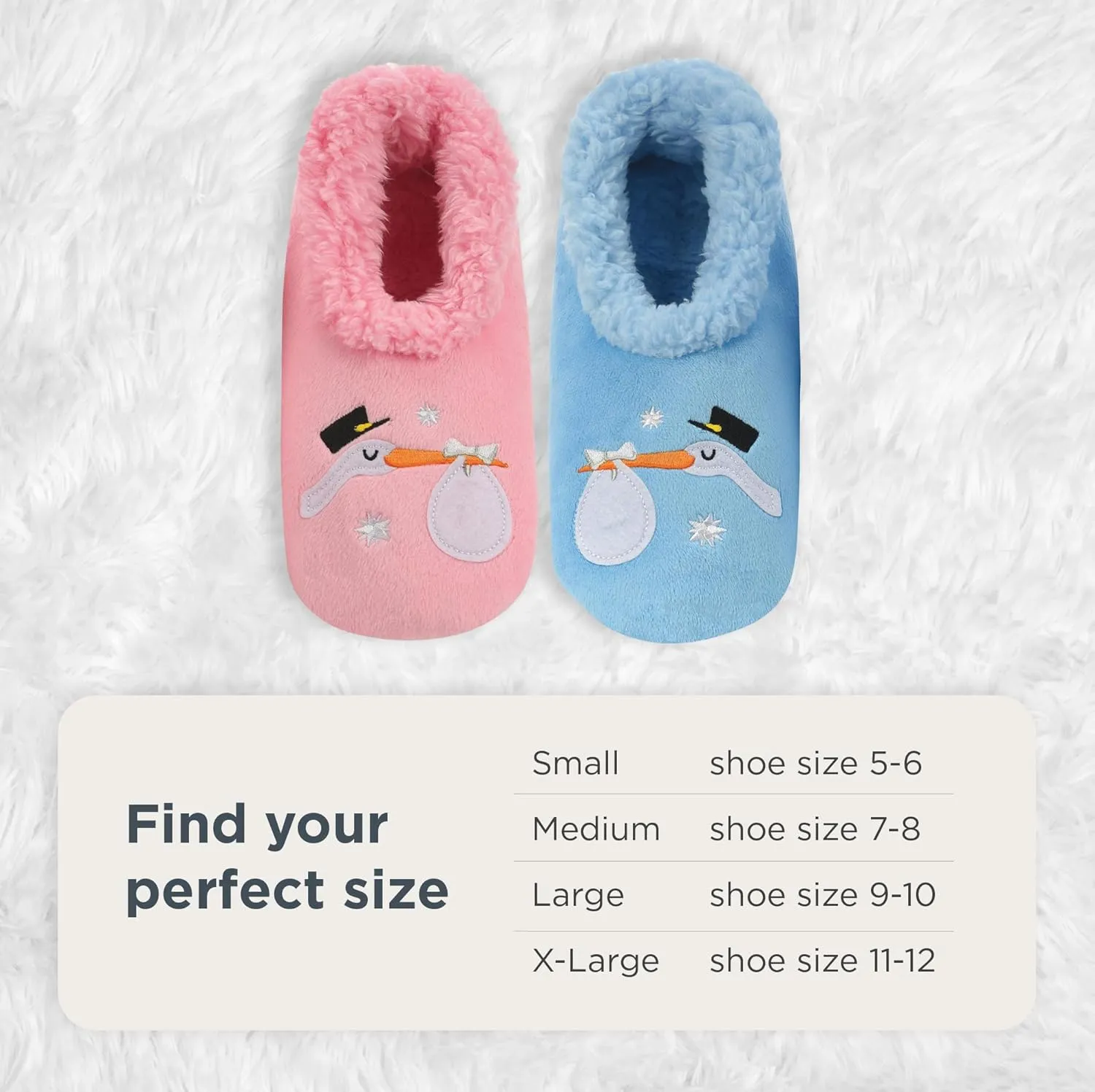 Snoozies Pairable Slipper Socks - Funny House Slippers for Women, Non-Slip Fuzzy Slipper Socks
