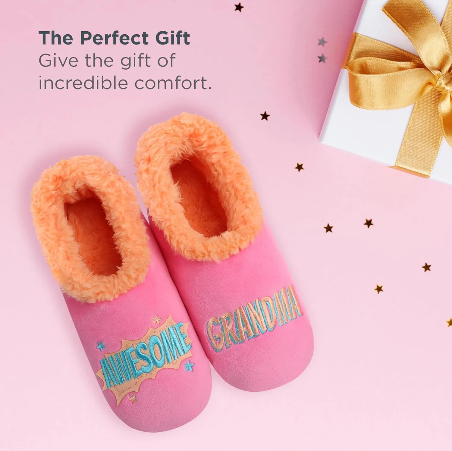 Snoozies Pairable Slipper Socks - Funny House Slippers for Women, Non-Slip Fuzzy Slipper Socks