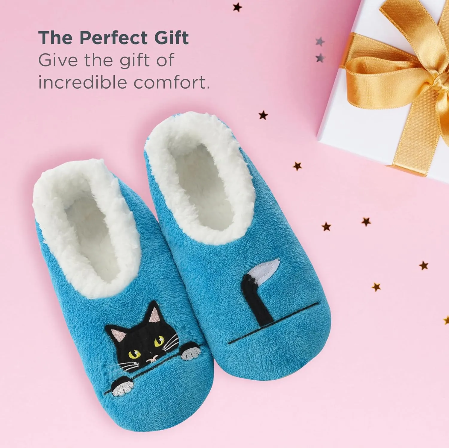 Snoozies Pairable Slipper Socks - Funny House Slippers for Women, Non-Slip Fuzzy Slipper Socks