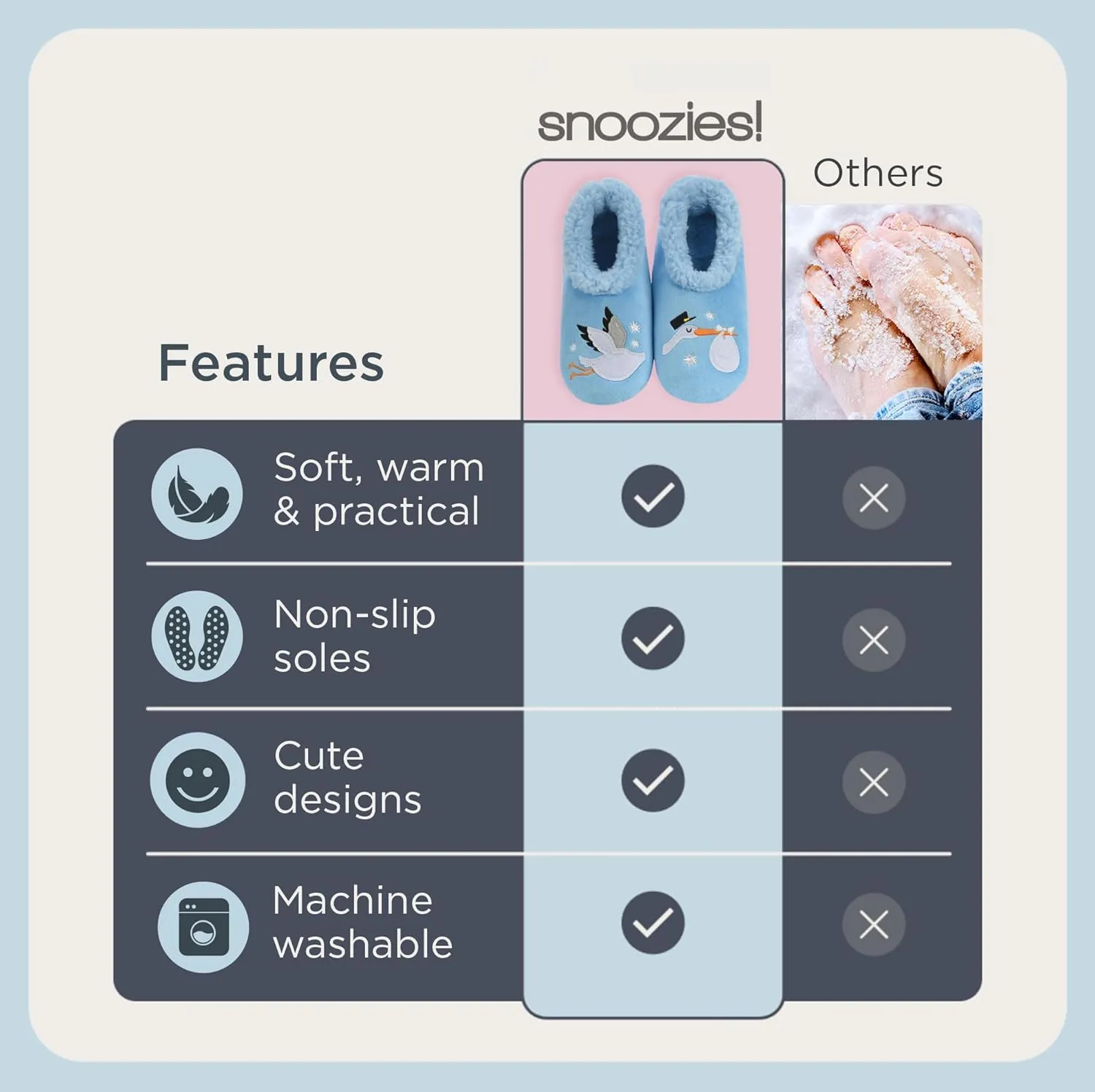 Snoozies Pairable Slipper Socks - Funny House Slippers for Women, Non-Slip Fuzzy Slipper Socks