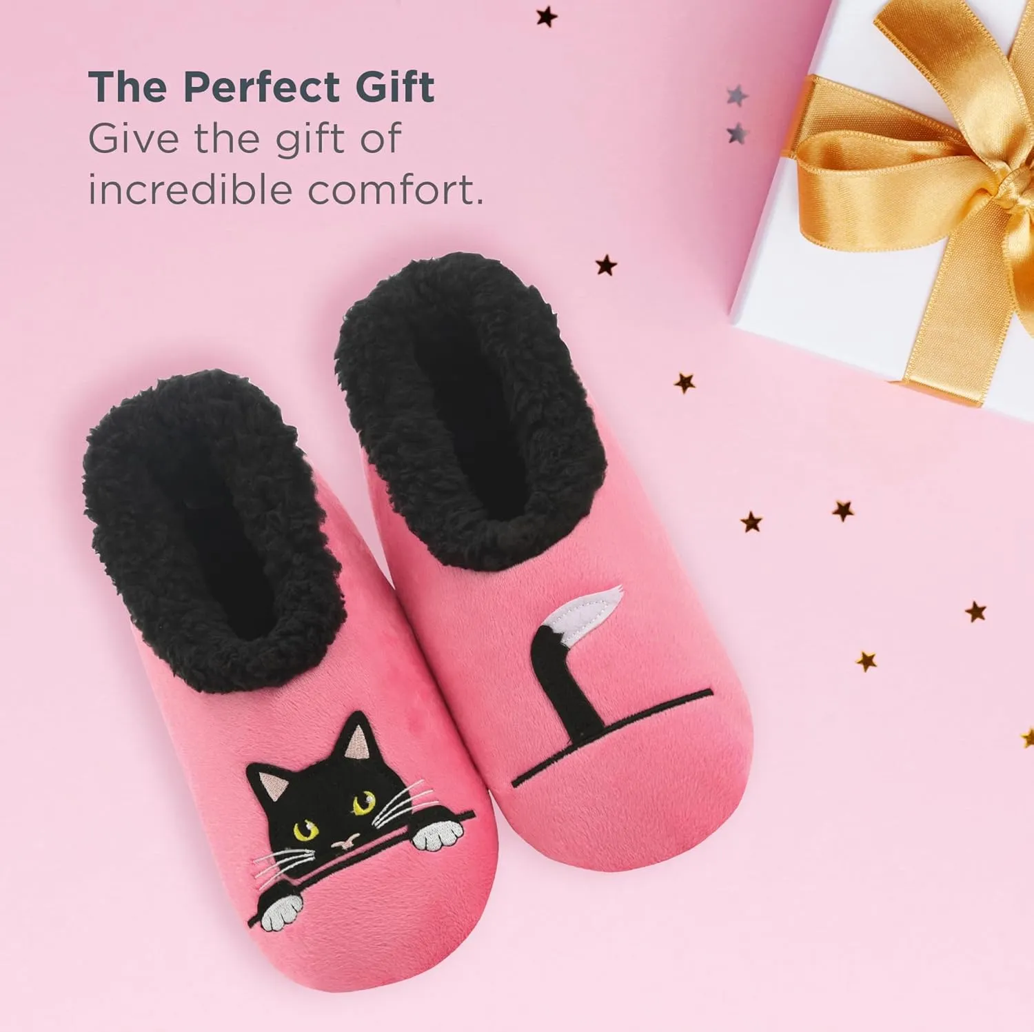 Snoozies Pairable Slipper Socks - Funny House Slippers for Women, Non-Slip Fuzzy Slipper Socks