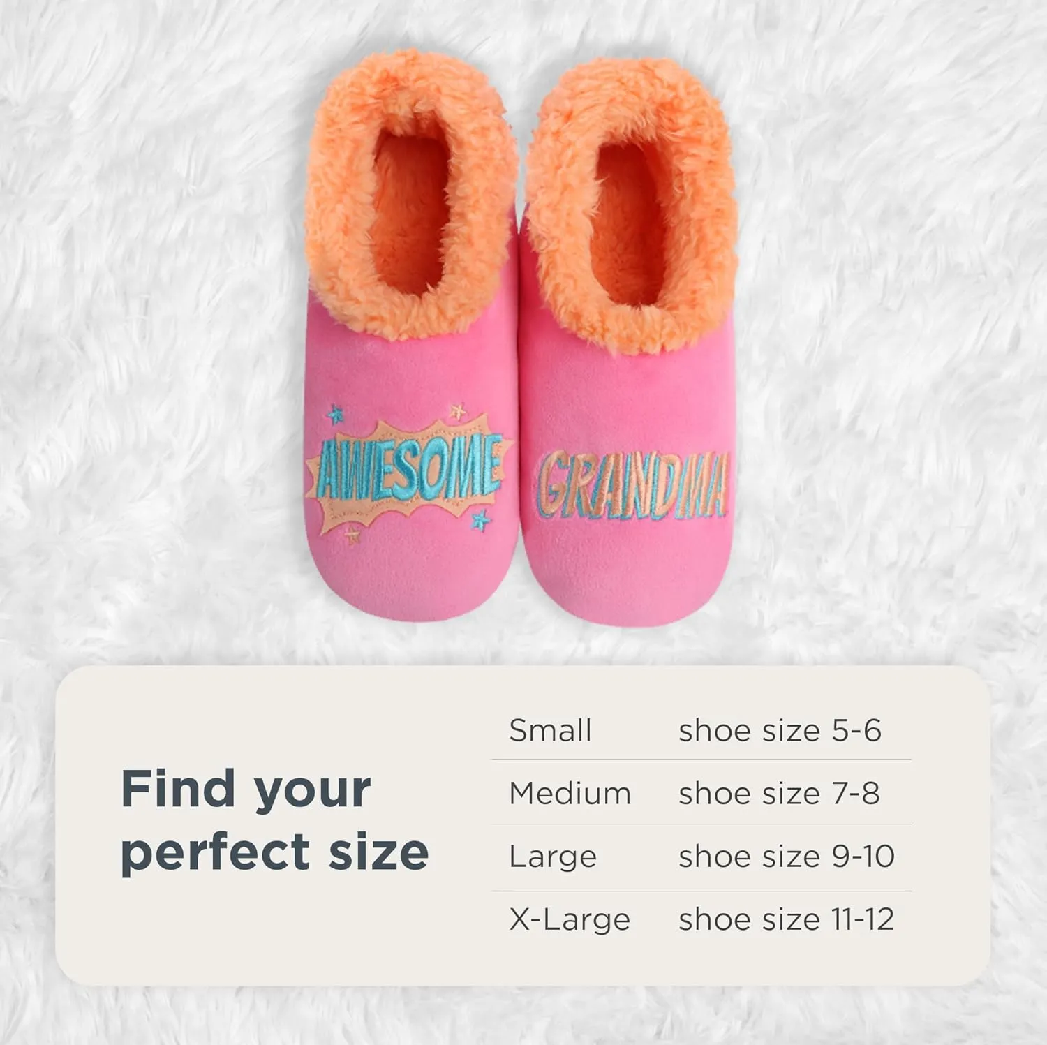 Snoozies Pairable Slipper Socks - Funny House Slippers for Women, Non-Slip Fuzzy Slipper Socks