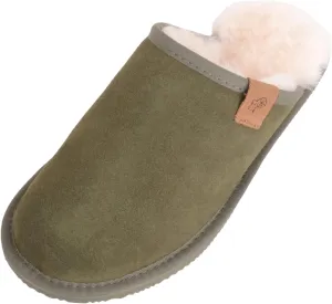 SNUGRUGS Mens Genuine Sheepskin Open Back Winter Mule Slipper with EVA Sole