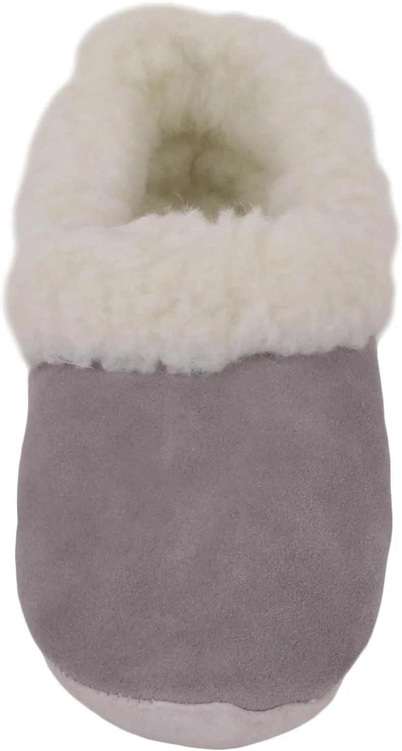 SNUGRUGS Womens Luxury Lambswool Suede Low-Top Slipper with Wool Cuff and Suede Sole