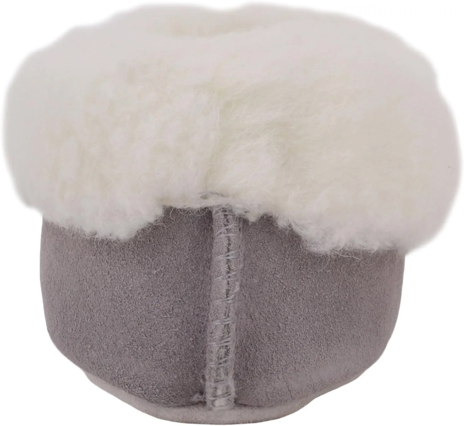 SNUGRUGS Womens Luxury Lambswool Suede Low-Top Slipper with Wool Cuff and Suede Sole