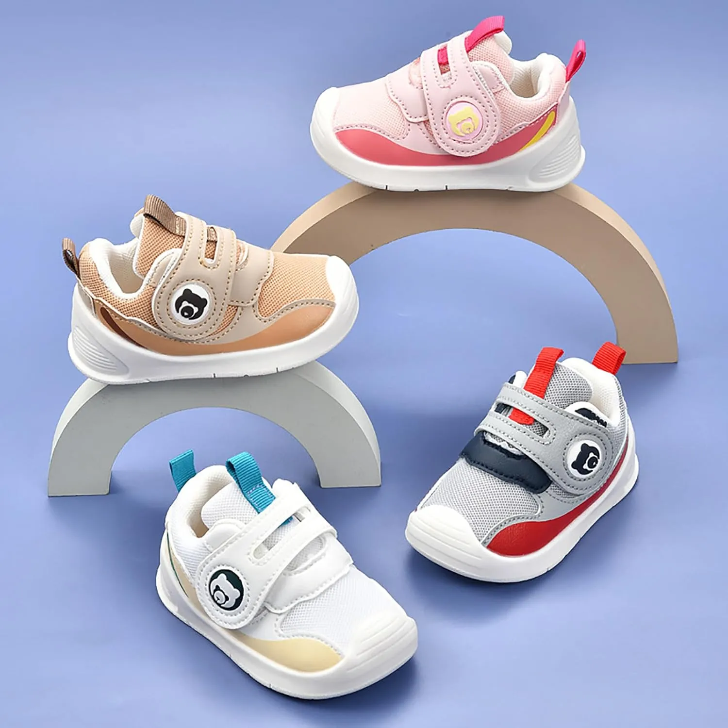 SOFMUO Baby Shoes Trainers Infant Girls Boys Breathable Outdoor Sneakers Toddler First Walkers Little Kids Tennis Walking Shoe 1-4 Years