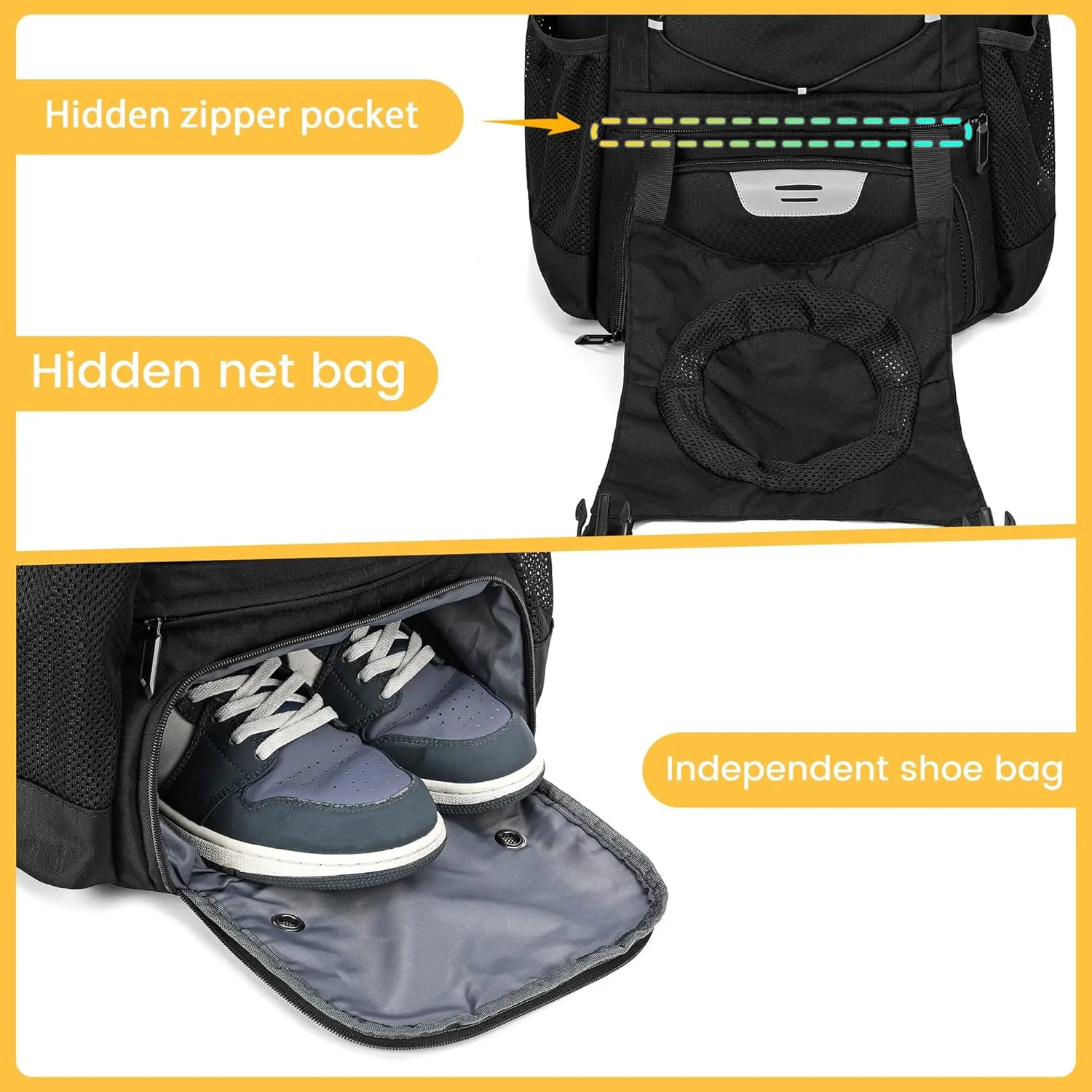 Softball Bag, Baseball Equipment Backpack for Youth Girls Adult, Lightweight With Shoe Compartment, Fence Hook for TBall, Bat, Helmet