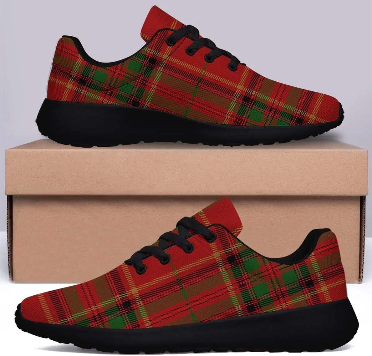 Sonzj-II Buffalo Plaid Shoes Women Men Fashion Ultra Lightweight Running Sneakers