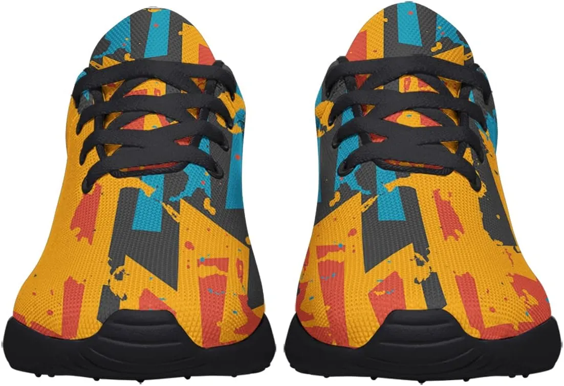 Sonzj-II Graffiti Shoes,Unisex Adult Cool Urban Funky Street Art Running Sneakers,Trippy Psychedelic Tennis Shoes