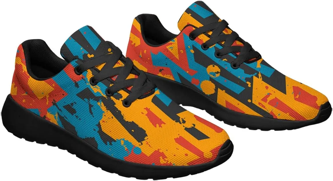 Sonzj-II Graffiti Shoes,Unisex Adult Cool Urban Funky Street Art Running Sneakers,Trippy Psychedelic Tennis Shoes