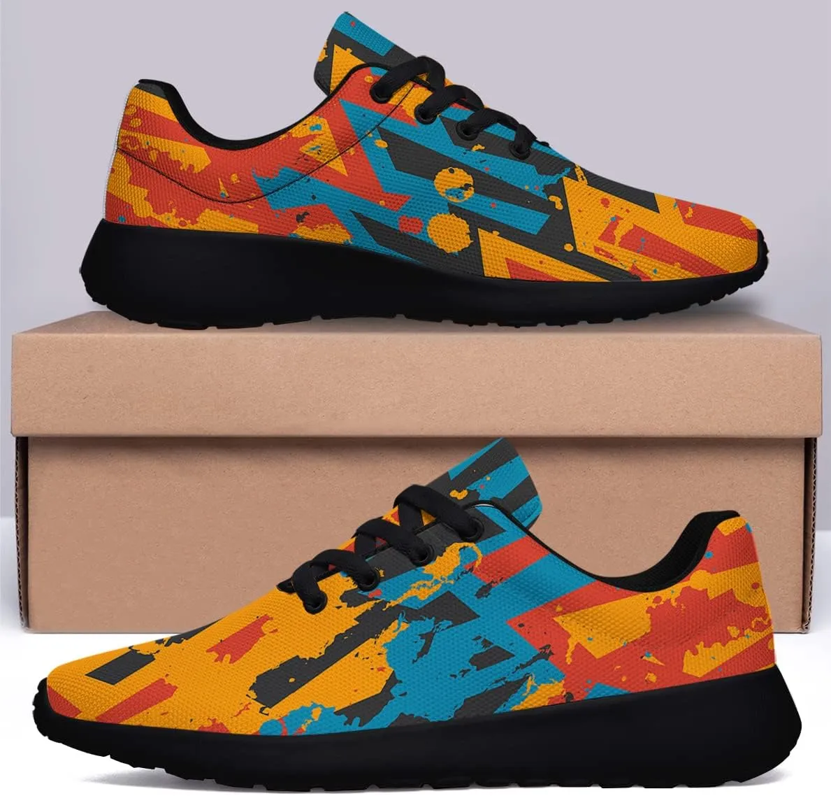 Sonzj-II Graffiti Shoes,Unisex Adult Cool Urban Funky Street Art Running Sneakers,Trippy Psychedelic Tennis Shoes