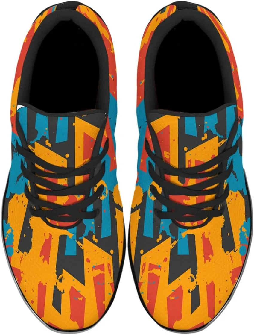 Sonzj-II Graffiti Shoes,Unisex Adult Cool Urban Funky Street Art Running Sneakers,Trippy Psychedelic Tennis Shoes