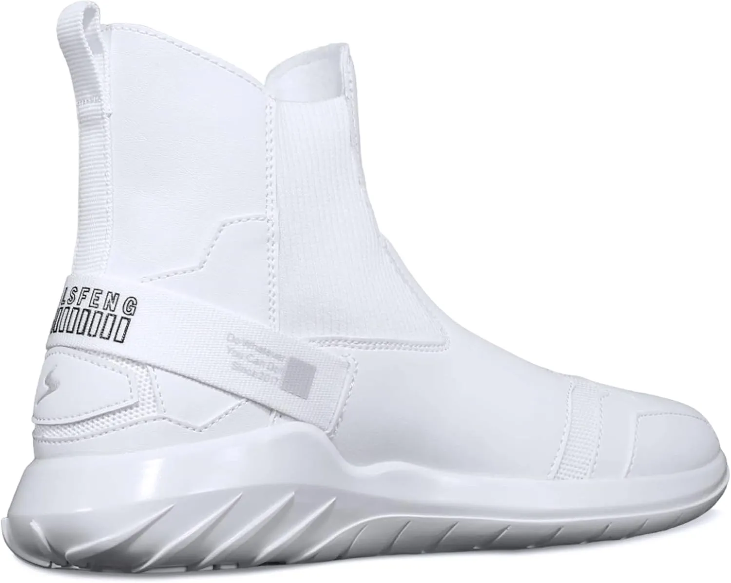 Soulsfeng Fashion High Top Sneakers Reflective Shoes Leather Splicing Lightweight Non Slip Walking Shoes