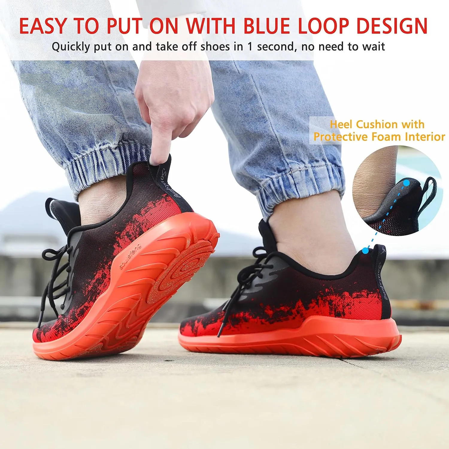 Soulsfeng Mens Running Shoes Lightweight Fashion Stylish Sports Workout Gym Tennis Walking Sneakers Size US 5.5-15