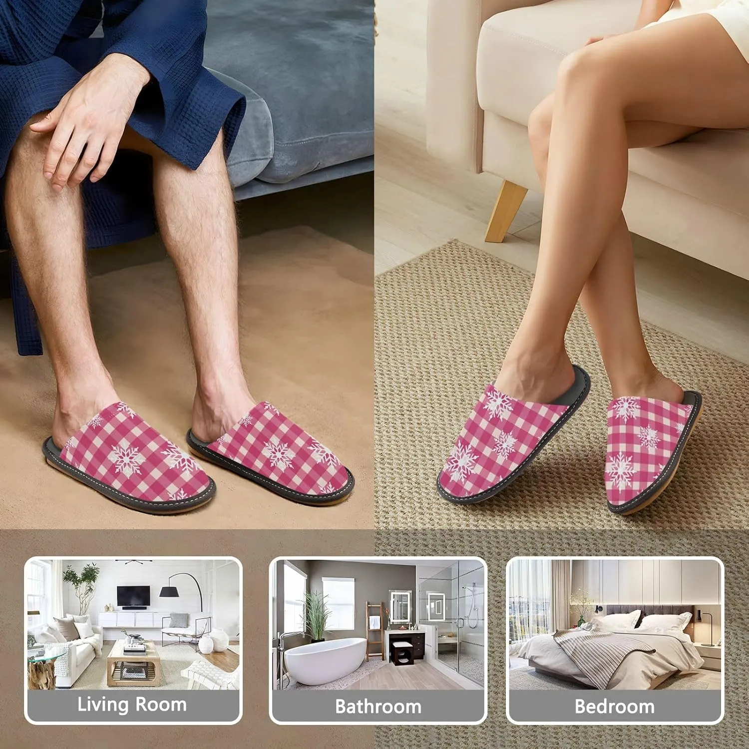 Spa Slippers Indoor House Fuzzy Slippers Soft Memory Foam Non-Slip Home Slipper Winter Shoes For Bedroom Hotel Travel 4-11