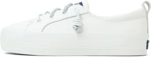 Sperry Women's Crest Vibe Platform Sneaker, White Leather, 10