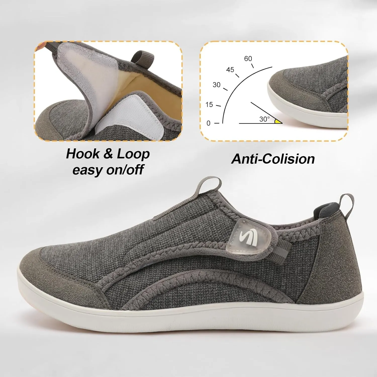 Spesoul Womens Slippers Adjustable Wide Diabetic Shoes Swollen Edema House Slipper Indoor Outdoor Slippers Barefoot House Shoes Cozy Walking Shoe for Bedroom Office Travel