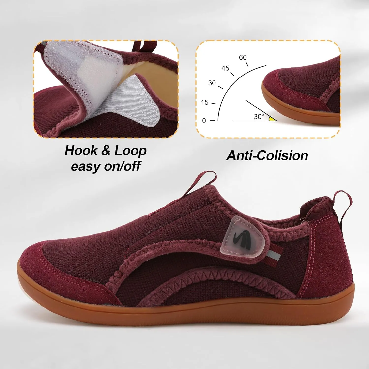 Spesoul Womens Slippers Adjustable Wide Diabetic Shoes Swollen Edema House Slipper Indoor Outdoor Slippers Barefoot House Shoes Cozy Walking Shoe for Bedroom Office Travel