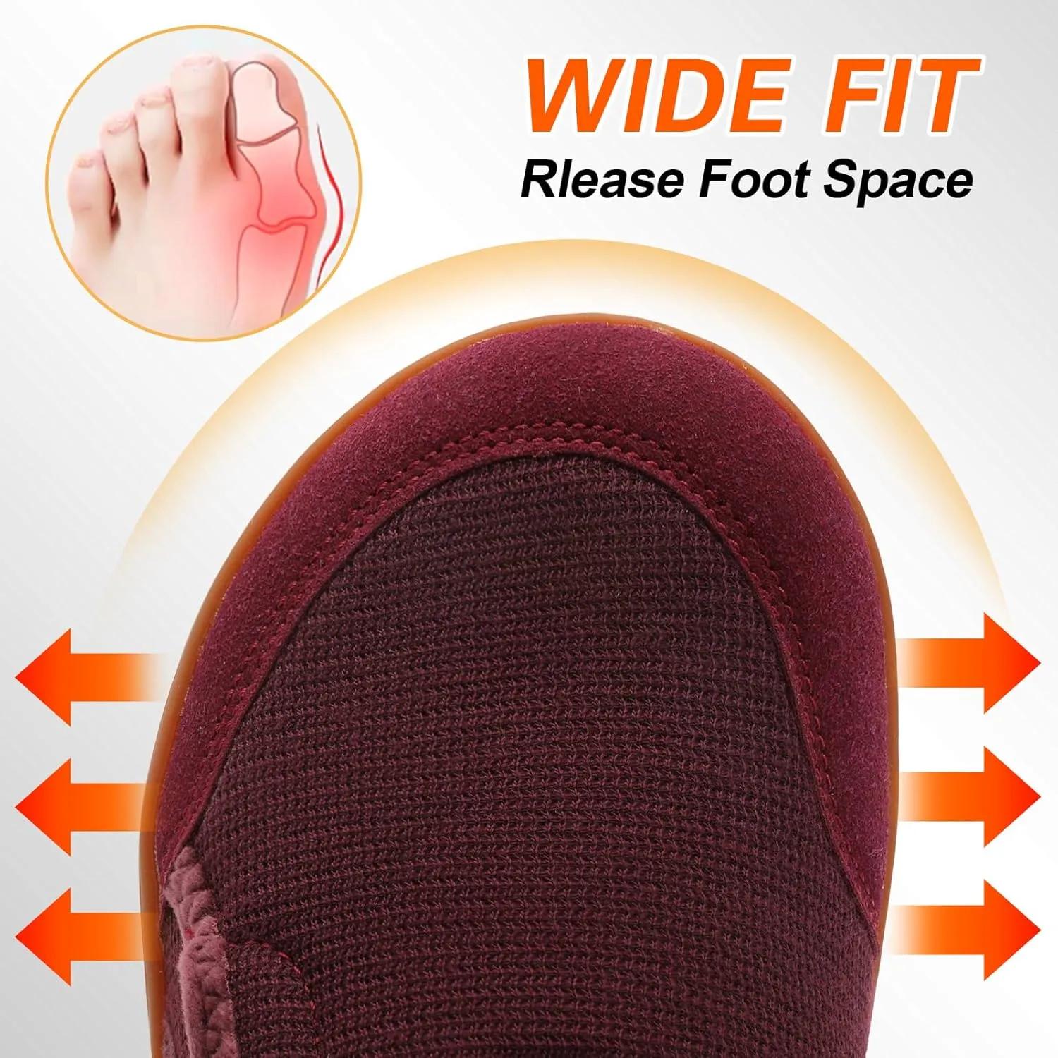 Spesoul Womens Slippers Adjustable Wide Diabetic Shoes Swollen Edema House Slipper Indoor Outdoor Slippers Barefoot House Shoes Cozy Walking Shoe for Bedroom Office Travel