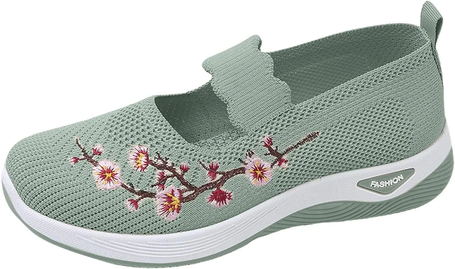 Spring and Women's Mesh Slip On Breathable Shoes Fashionable Soft Soled Casual Sports Shoes Bright Running Women