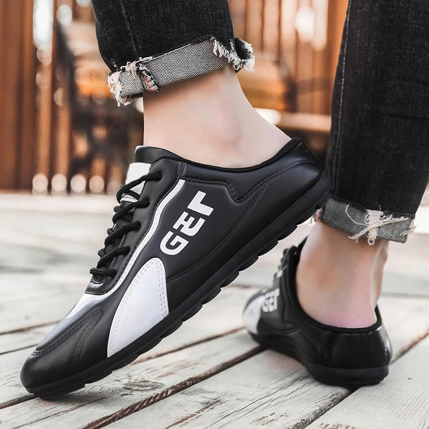 Spring New Men's Shoes Lazy Slip Ons and Half Slippers Foreign Trade Men's Casual Shoes Casual Shoes for Men Sz8 Mens Dress S