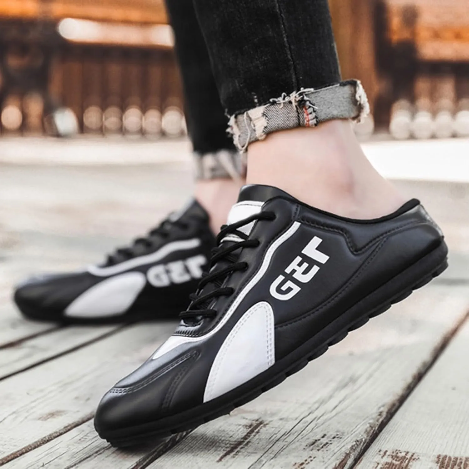 Spring New Men's Shoes Lazy Slip Ons and Half Slippers Foreign Trade Men's Casual Shoes Casual Shoes for Men Sz8 Mens Dress S
