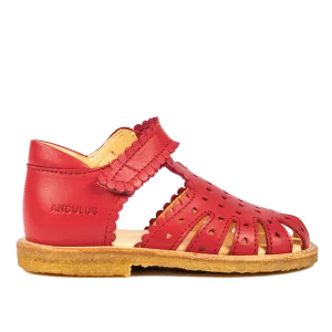 Starter sandal with mini-hearts and velcro closure