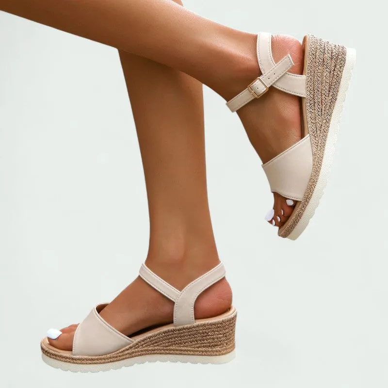 Strazoro | Wedge Sandals with Ankle Strap for (Women)