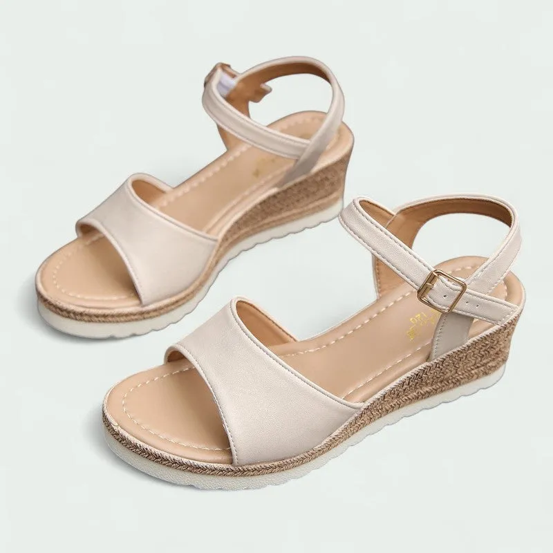 Strazoro | Wedge Sandals with Ankle Strap for (Women)