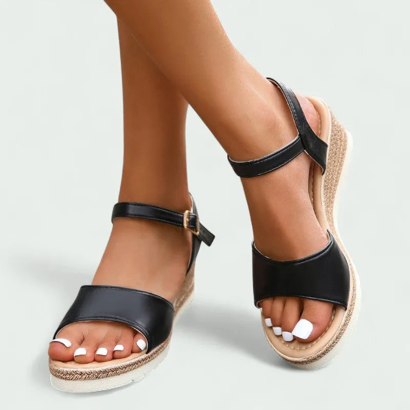 Strazoro | Wedge Sandals with Ankle Strap for (Women)