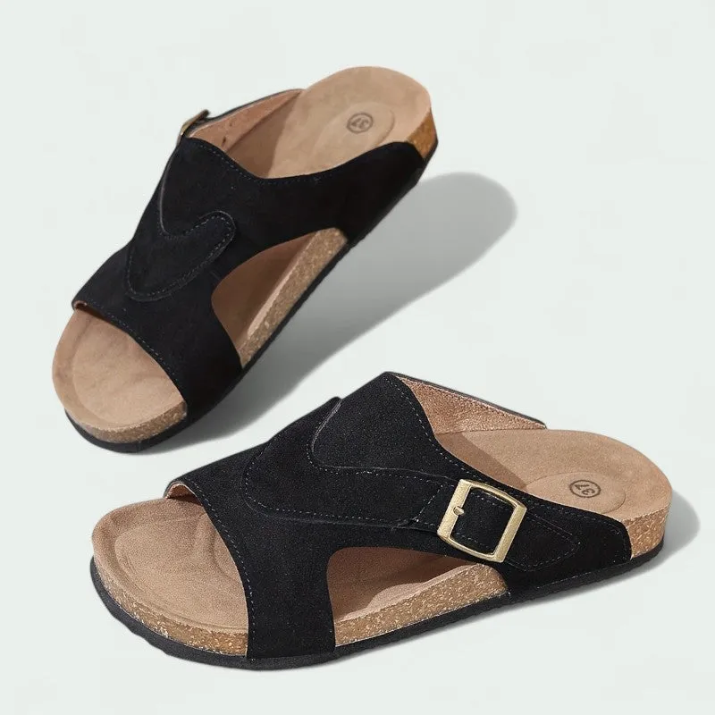 Strazoro | Women's Slip-On Sandals Cork Footbed Adjustable Strap