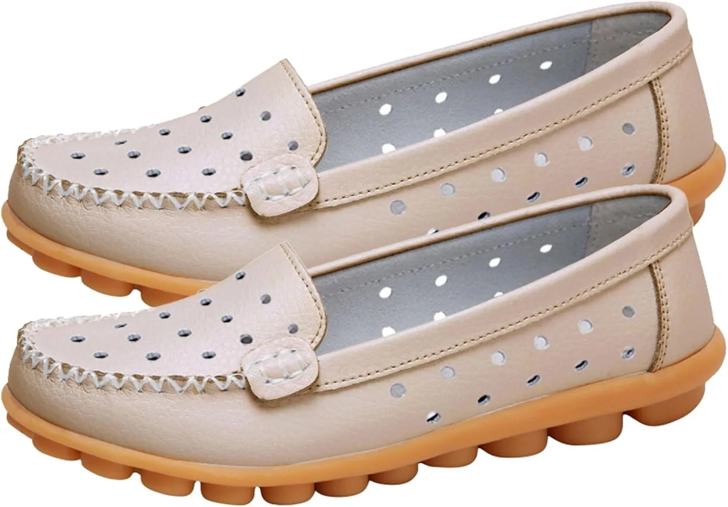 Summer Sandals For Women Leather Flat Sandal Hollow Breathable Flats Shoes Loafers Casual Footwear For Daily Work