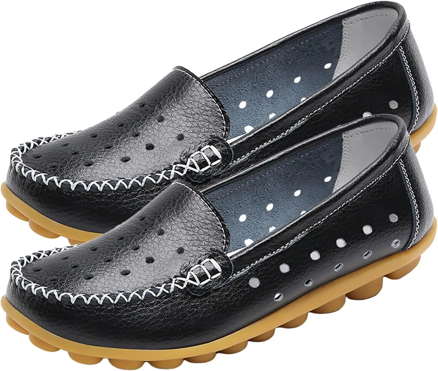 Summer Sandals For Women Leather Flat Sandal Hollow Breathable Flats Shoes Loafers Casual Footwear For Daily Work