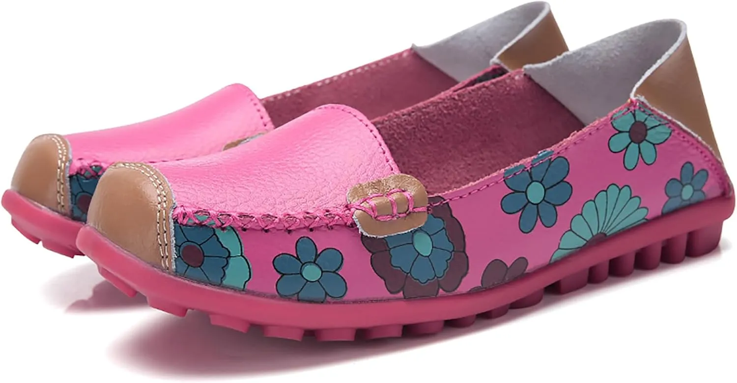 Sunporx Women's Comfortable Loafers Driving Moccasins Shoe Casual Flats Slip on Walking Breathable Non-Slip Office Work Shoe