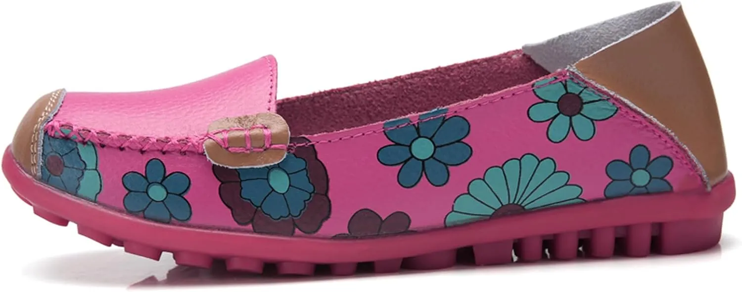 Sunporx Women's Comfortable Loafers Driving Moccasins Shoe Casual Flats Slip on Walking Breathable Non-Slip Office Work Shoe