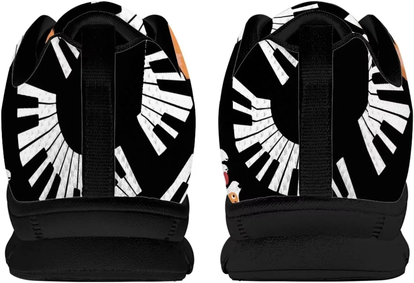 SYtrade Fashion Tennis Shoes for Women Print Slip On Running Sneakers Flat Canvas Shoes Black Sole