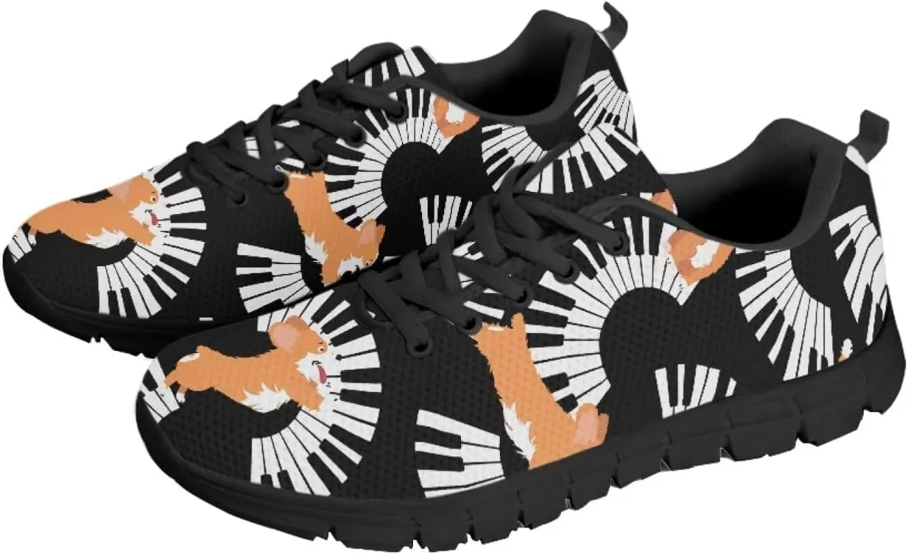 SYtrade Fashion Tennis Shoes for Women Print Slip On Running Sneakers Flat Canvas Shoes Black Sole