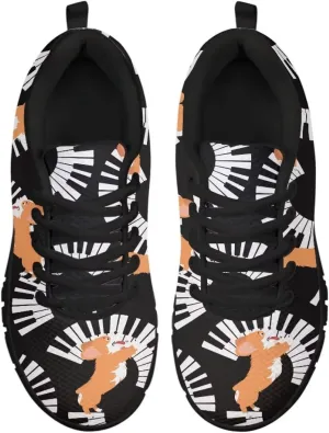 SYtrade Fashion Tennis Shoes for Women Print Slip On Running Sneakers Flat Canvas Shoes Black Sole