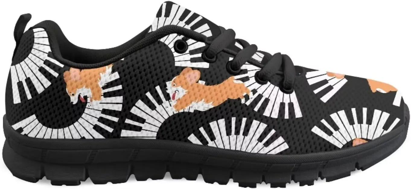 SYtrade Fashion Tennis Shoes for Women Print Slip On Running Sneakers Flat Canvas Shoes Black Sole