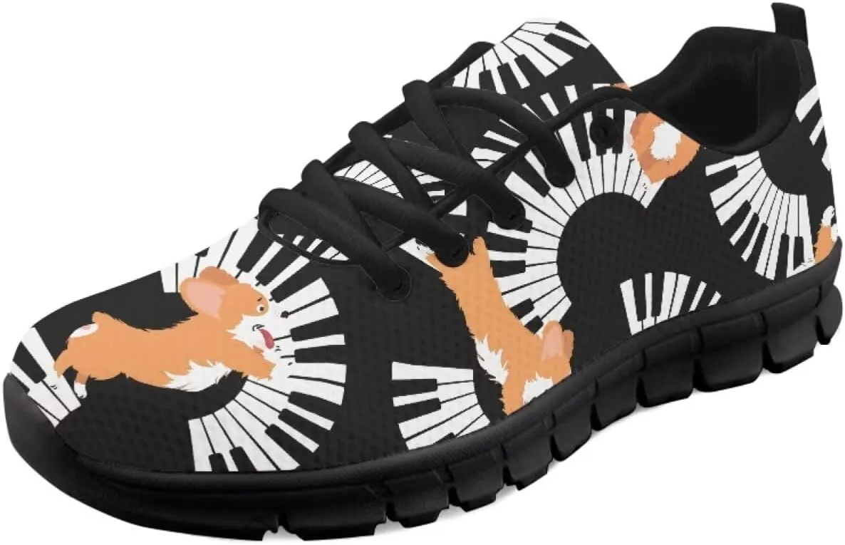 SYtrade Fashion Tennis Shoes for Women Print Slip On Running Sneakers Flat Canvas Shoes Black Sole