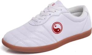 Tai Chi Shoes for Men Non Slip Martial Arts Shoes Women Leather Tai Chi Kung Fu Training Shoes,Taekwondo Shoes,Kung Fu Shoes(Size:38 EU/6 US,Color:White)