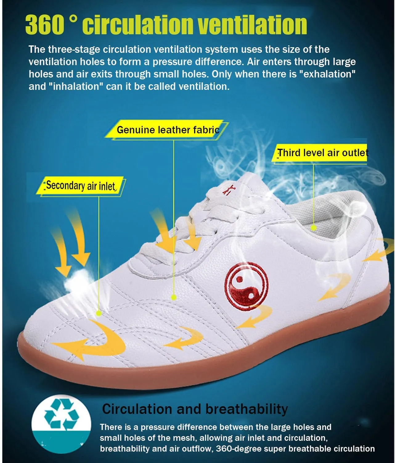 Tai Chi Shoes for Men Non Slip Martial Arts Shoes Women Leather Tai Chi Kung Fu Training Shoes,Taekwondo Shoes,Kung Fu Shoes(Size:38 EU/6 US,Color:White)