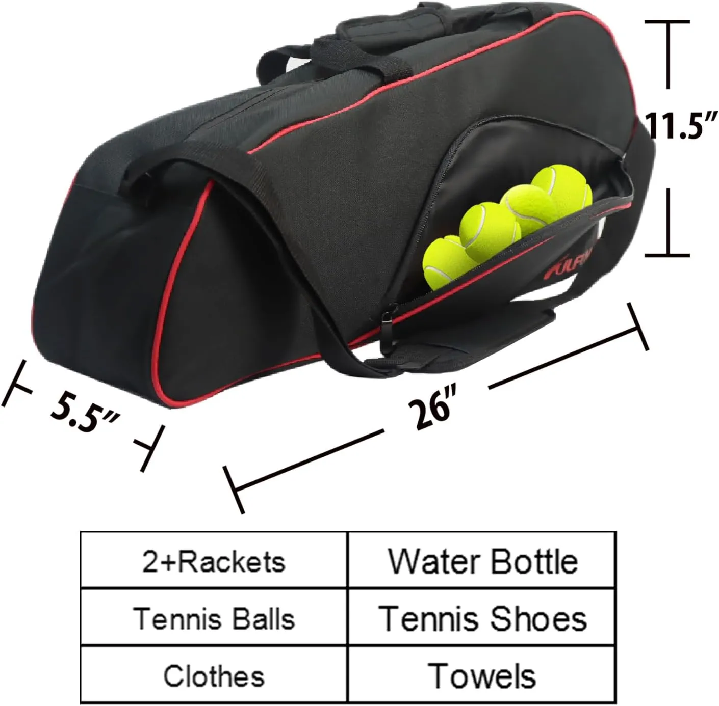 Tennis Bag with Shoe Compartment,Lightweight Badminton Bag, Design for Men, Women Navy