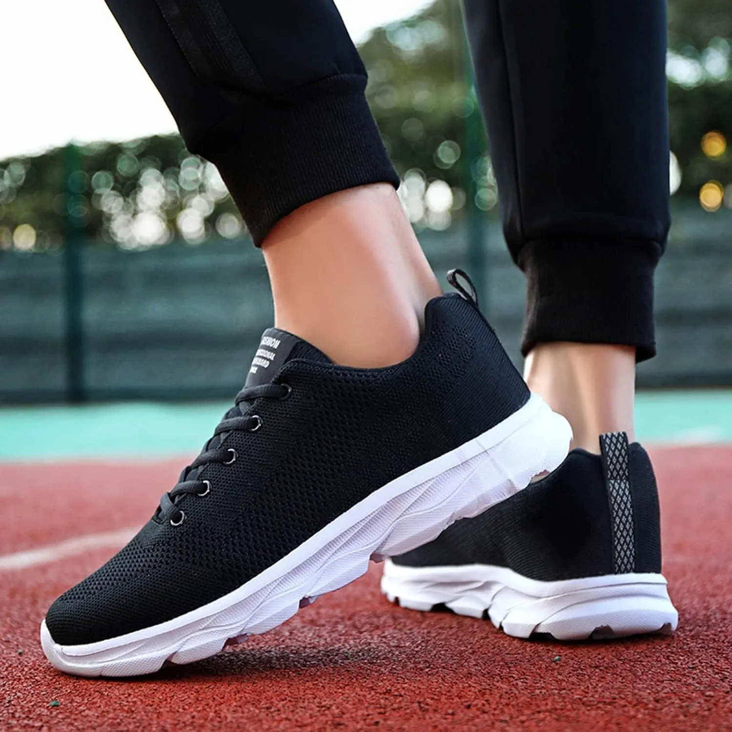 Tennis Shoes Womens Lightweight Comfortable Lace up Womens Running Shoes Breathable Men's Casual Shoes Black Sneakers Steel Toe Tennis Shoe Cross Trainer Shoe