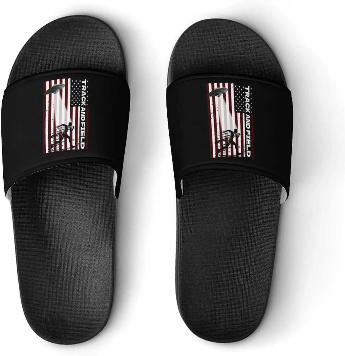 Texture USA Flag Track And Field Slippers Shower Slipper In-Door Slipper Quick Drying Non-Slip Bathroom Pool Woman Man PVC